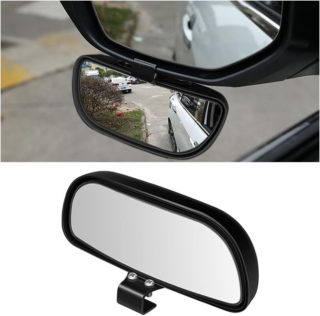 Mandark 2PCS Car Blind Spot Mirror, Rectangle HD Glass Convex Vehicle Rearview Mirror, Wide Angle Adjustible Auto Exterior Blindspot Side View Mirror, Universal for SUV, Sedan, Truck (Black)