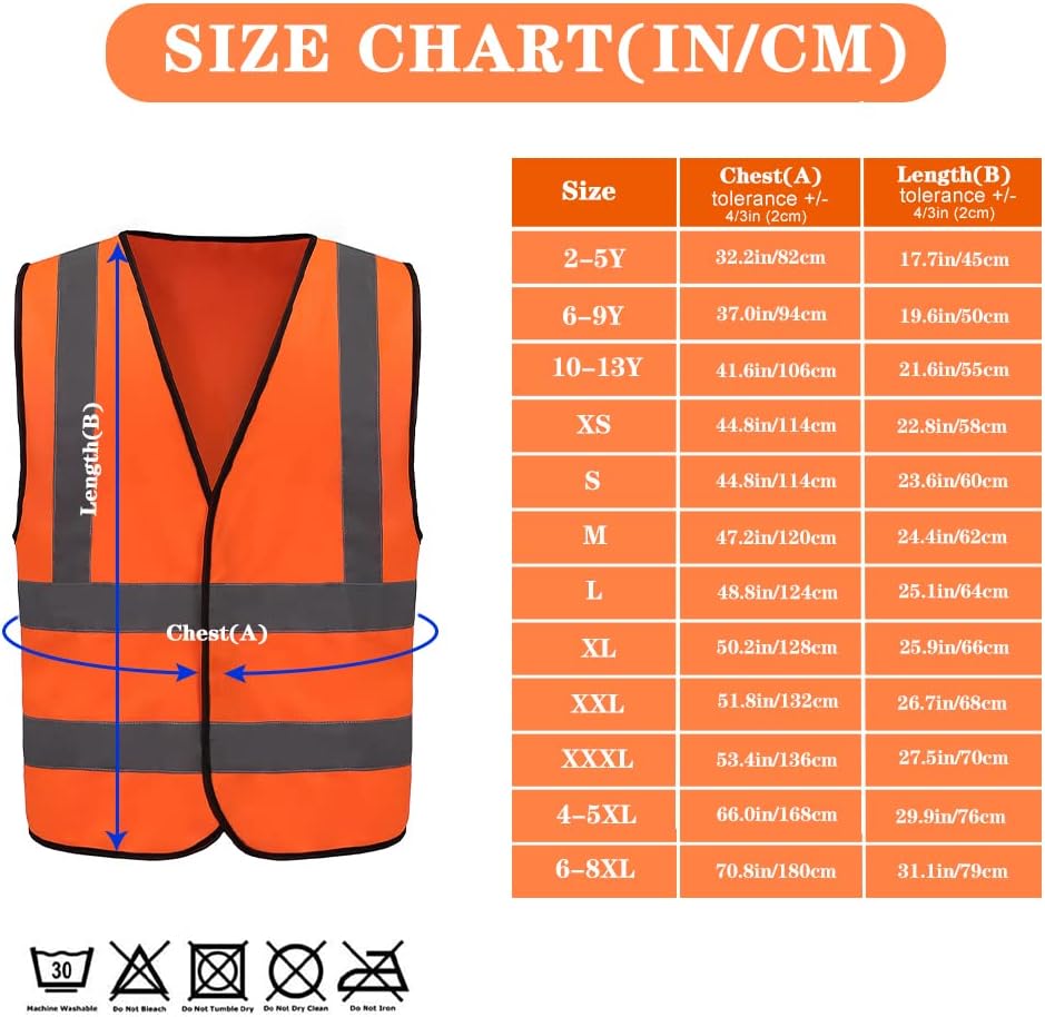 AYKRM 12 colour High visibility viz vest hi vis viz reflective work construction safety vest (XS-8XL) - Colors A