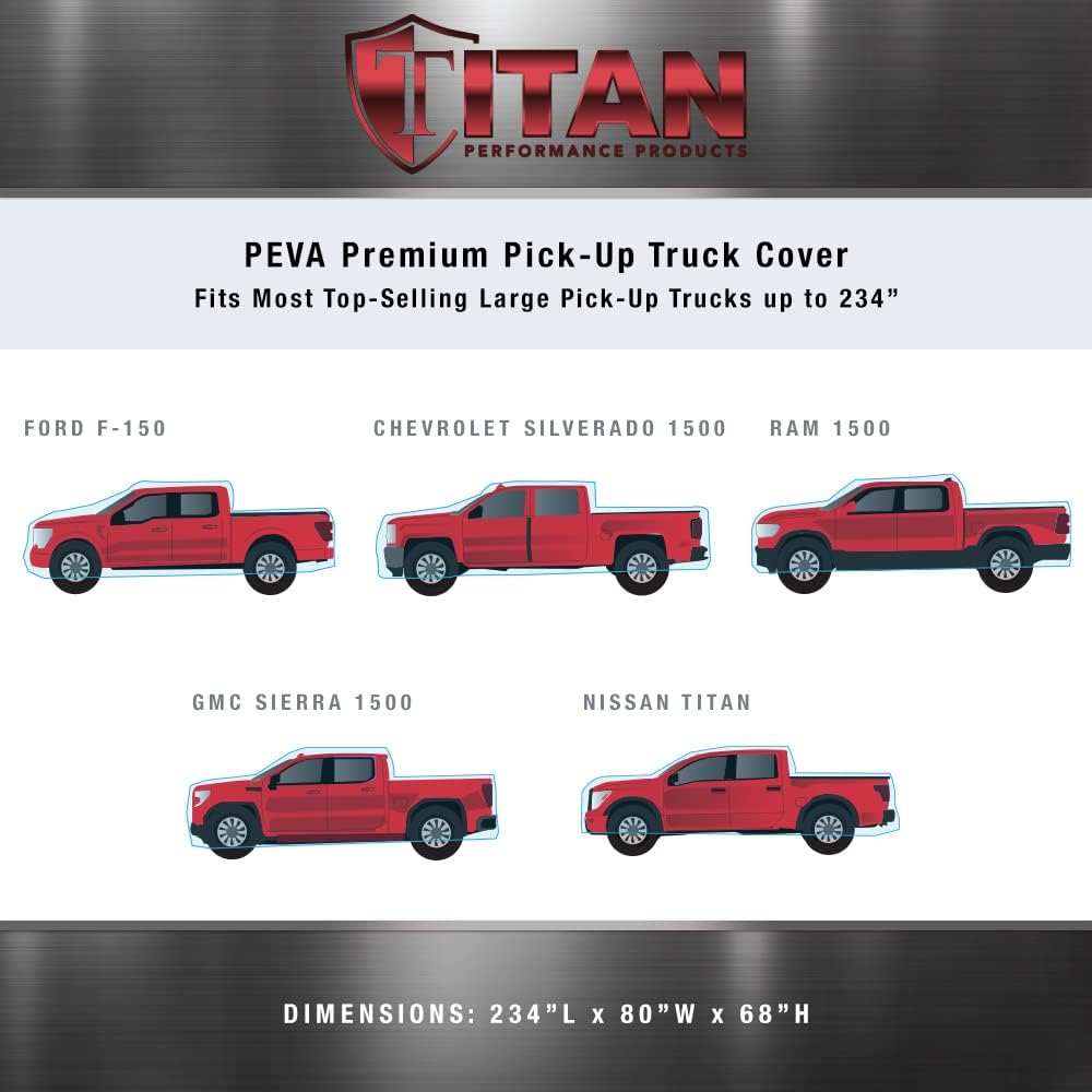 Titan Premium Multi-Layer PEVA Car Cover for Compact SUV 170-187". Waterproof, UV Protection, Anti-Scratch Protective Lining, Driver-Side Zippered Opening. Fits Rav4, Rogue, CR-V and More.