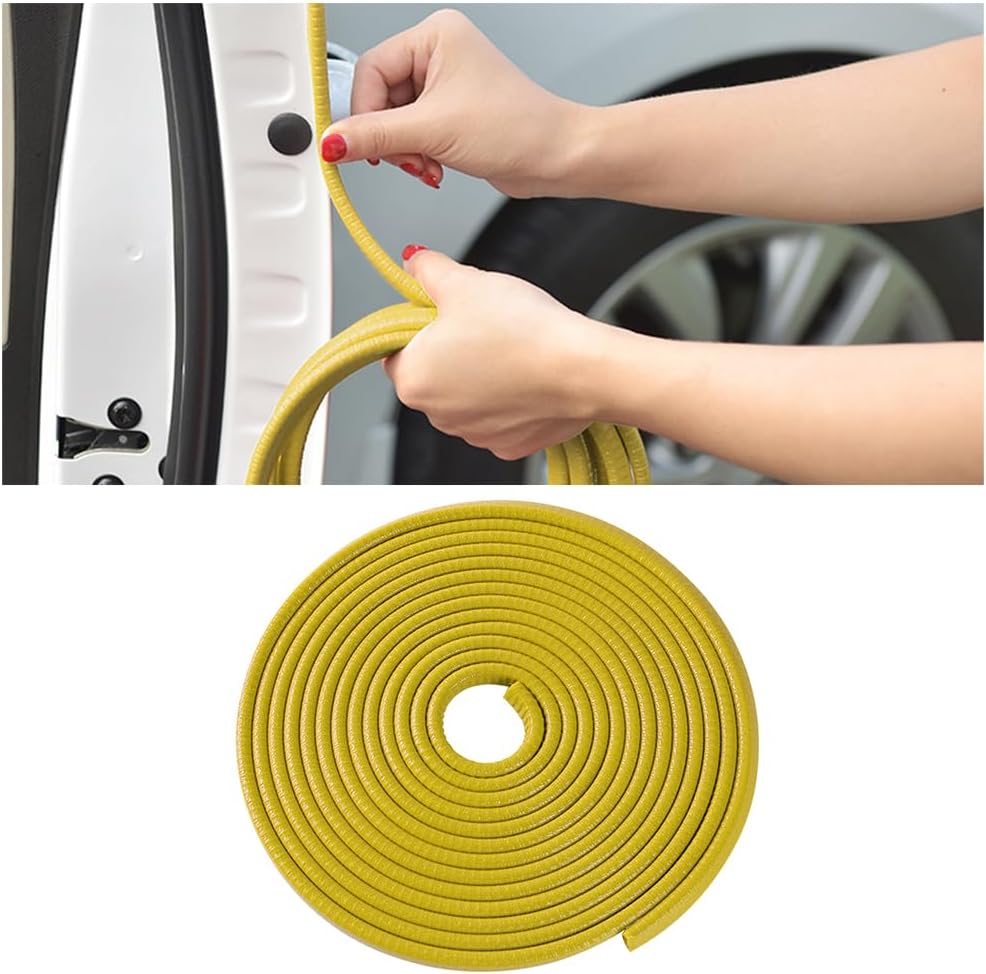 Osilly Car Door Edge Guards, 16Ft Rubber Seal Car Door Edge Trim, U Shape Door Edge Protector Guard, Aluminum Weather Proofing Automotive Door Edge Molding Protection for Most Car (Black)