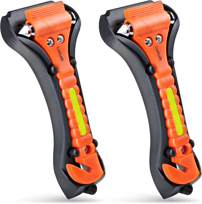 Luxtude Window Breaker Seatbelt Cutter, Car Window Breaker, Glass Breaker, Auto Car Escape Tool, 2-in-1 Emergency Glass Hammer, Window Punch Seatbelt Cutter, Life Rescue Tools Kit, 2 Packs