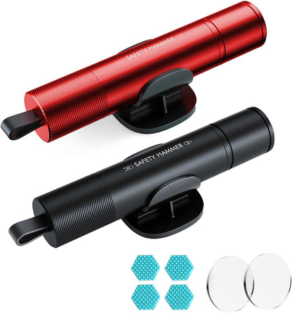 MOTORBUDDY 4-Pack Emergency Escape Hammer Seat Belt Cutter,Auto Car Safety Hammer with Window Glass Breaker，Escape Tool for Car Accidents