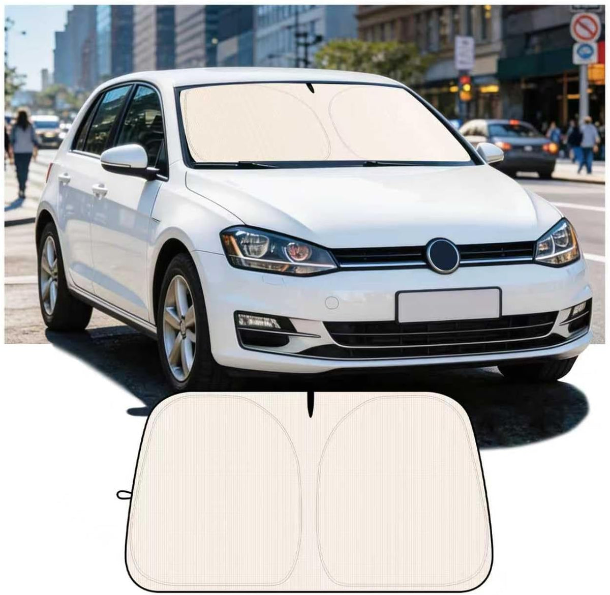 59"×31" 2026 Upgraded Car Windshield Sun Shade Foldable,Thickened Car Sun Shade Windshield with Storage Bag,Universal Sunshade for Cars Windshields for Most Cars,SUVs