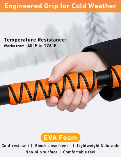 EcoNour 27" 3 in 1 Snow Brush with ice Scraper for car Windshield and Window | 360° Aluminum Rotatable Snow Brush for car | Winter Snow Removal Tools with Detachable Foam Grip | Winter Car Accessories