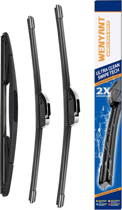 26"/19"/16" Windshield Wipers Compatible with Toyota Prius 2010-2015 Front and Rear Wiper Blades for My Car Automotive Replacement (Set of 3) - Colors B