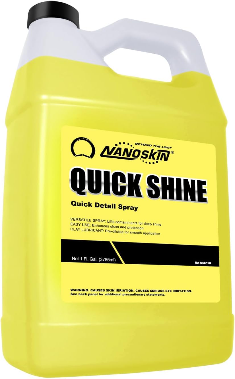 Nanoskin QUICK SHINE Quick Detail Spray 1 Gallon - Waterless Detailer Spray for Car Detailing | Deep Gloss Car Wax Booster & Clay Lubricant | Removes Dust, Smudges, Fingerprints and Other Contaminants