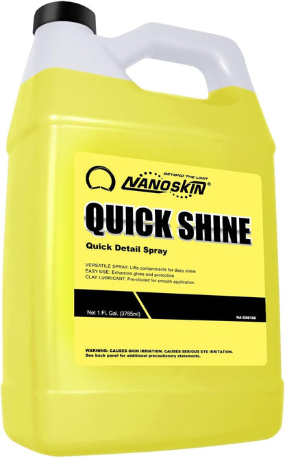 Nanoskin QUICK SHINE Quick Detail Spray 1 Gallon - Waterless Detailer Spray for Car Detailing | Deep Gloss Car Wax Booster & Clay Lubricant | Removes Dust, Smudges, Fingerprints and Other Contaminants
