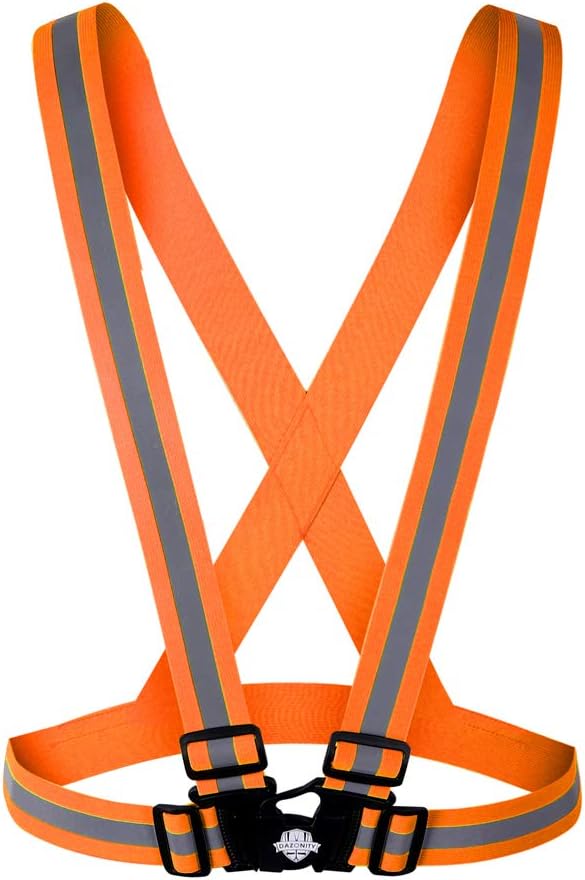 Dazonity High Visibility Safety Vest,10 Packs,Lightweight,Adjustable & Elastic Vest,Hi Vis Reflective Strips, Fit for Men & Women, Construction,Cycling, Runnning, Surveyor, (Yellow)