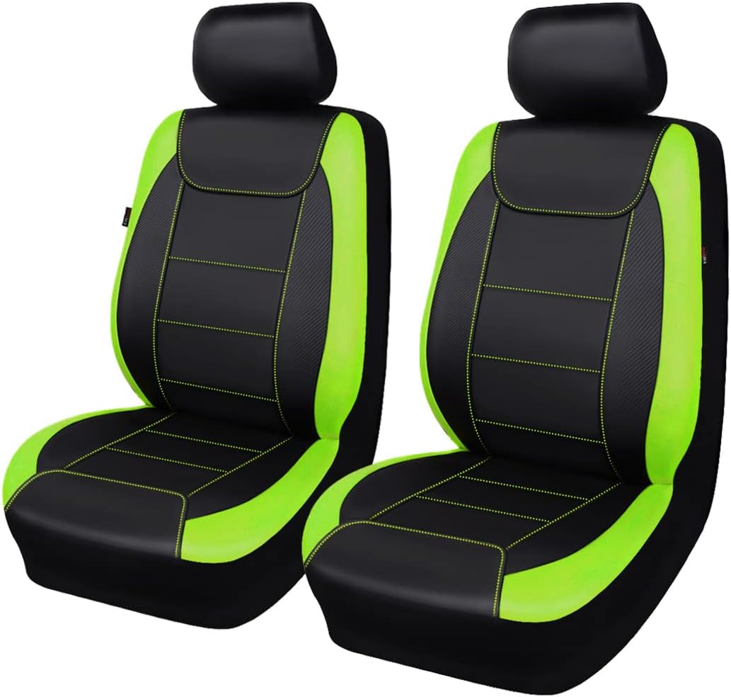 Flying Banner Carbon Fiber Leather Vehicle Seat Covers, Leopard Gray Black, Universal Fit - 8PCS
