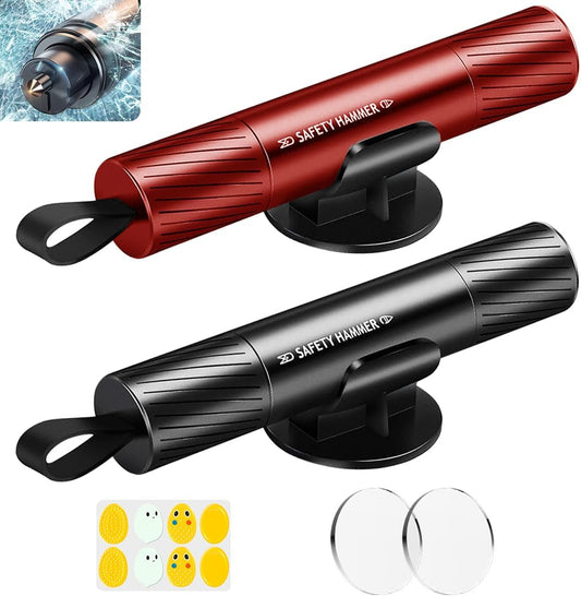 smosun Safehammer - 2026 Upgraded Safe Hammer Glass Breaker Under Water, Car Hammer Seatbelt Cutter Window Breaker Emergency Escape Tool, Safehammer Glass Breaker for New Cars (3PCS)