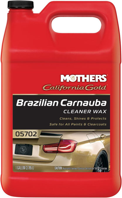 Mothers California Gold Brazilian Carnauba Cleaner Wax, 12 oz. Paste – Cleans & Waxes in One Step, Removes Oxidation & Swirls, Premium Carnauba Shine & Protection for All Paint Finishes (05500)