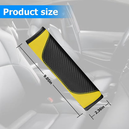 AUCELI 2PCS Car Seat Belt Cover, Carbon Fiber Seatbelt Shoulder Strap Covers, Breathable Leather Soft Harness Pad Protect Your Neck and Shoulder Compatible with Cars