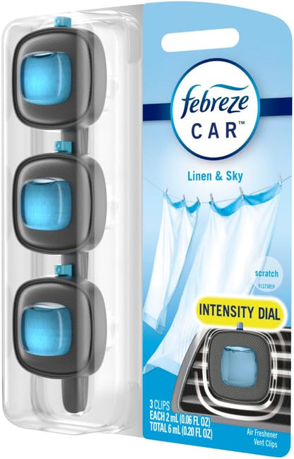 Febreze Car Air Freshener, Odor-Fighting Automotive Vent Clip, Gain Original Scent, 3 Count