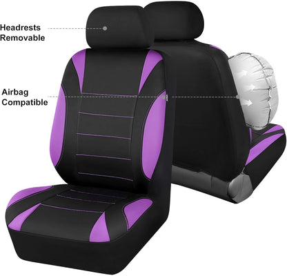 CAR PASS Waterproof Car Seat Covers Front Seats Only with 5mm Composite EVA, Neoprene Car Seat Cover with Separate Headrest Cover, Quick Setup Universal Fit for Car SUV Trucks,Airbag Compatible（Gray