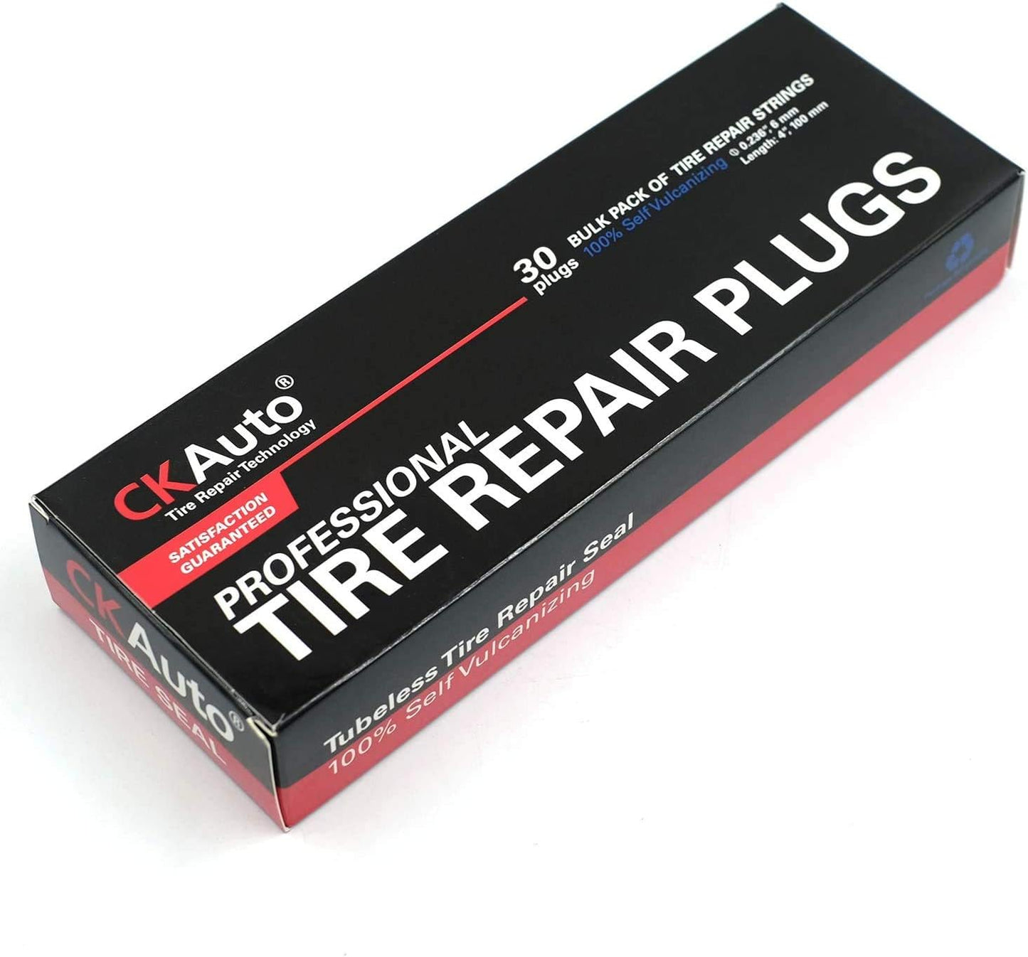 CKAuto 30pcs 4" Black Tire Repair Strings, Automotive Tool Tire Repair Plugs for Tubeless Off-Road Tires Car, Bike, ATV, UTV, Wheelbarrow, Mower