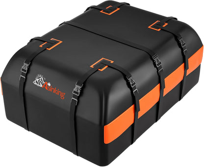 Car Rooftop Cargo Carrier Bag, 21 Cubic Feet 100% Waterproof Heavy Duty 840D Car Roof Bag for All Vehicle with/Without Racks - Anti-Slip Mat, 6 Door Hooks, Storage Bags, 2 Extra Straps, Luggage Lock