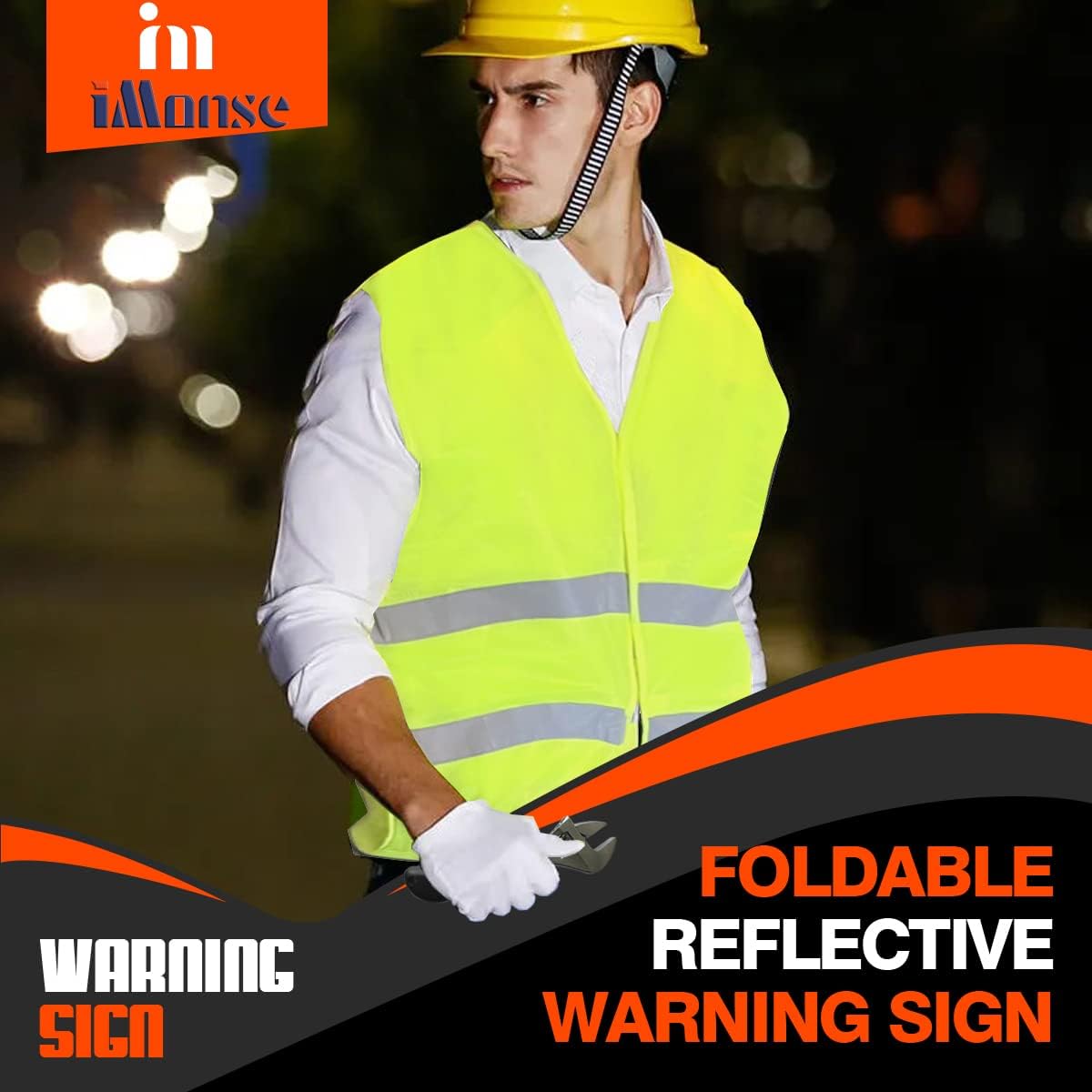 Warning Safety Triangle Kit, Emergency Roadside Warning Reflective Triangle 3 Packs with 2 LED Road Flare Light, Foldable with Storage Case for Roadside Breakdowns Emergenc