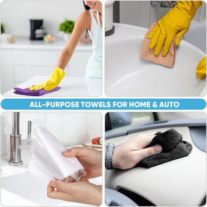 AIDEA Microfiber Cleaning Cloth Roll, Grey 75PK, Reusable Paper Towels Tear Away Cloth, Microfiber Towels for Cars, Wash Cloths, Lint Free Rags for House, Kitchen,Window,Cleaning Supplies 11.5"×11.5"