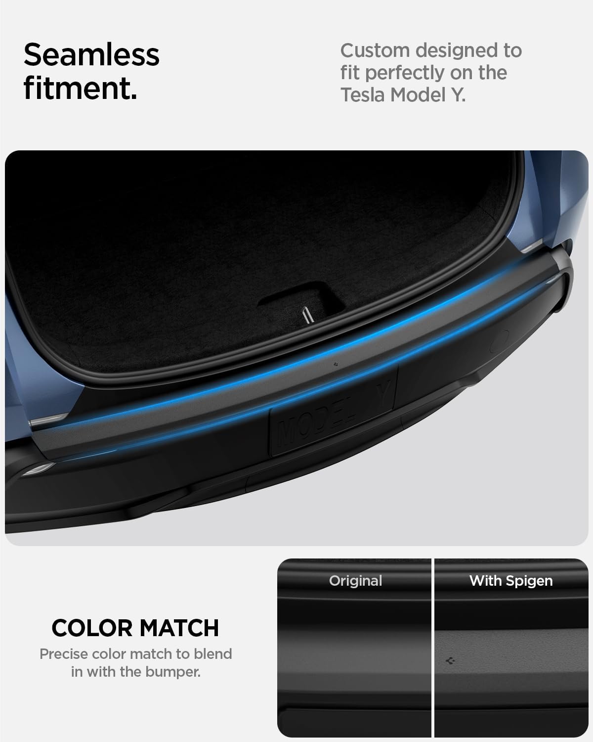 Spigen Rear Bumper Protector (270 Degree Bumper Guard & Scratch Resistant) for Tesla Model Y Juniper & Model Y L Accessories (Premium & Performance 2026/2025)
