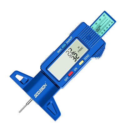 GODESON Tire Tread Depth Gauge, Digital Tire Tread Depth Gauge with 3 Modes-Fractional Inch, Decimal Inch and Millimeter, Tire Depth Gauge for Motorcycles, Cars, SUV, Easy to Read Tread Depth Gauge