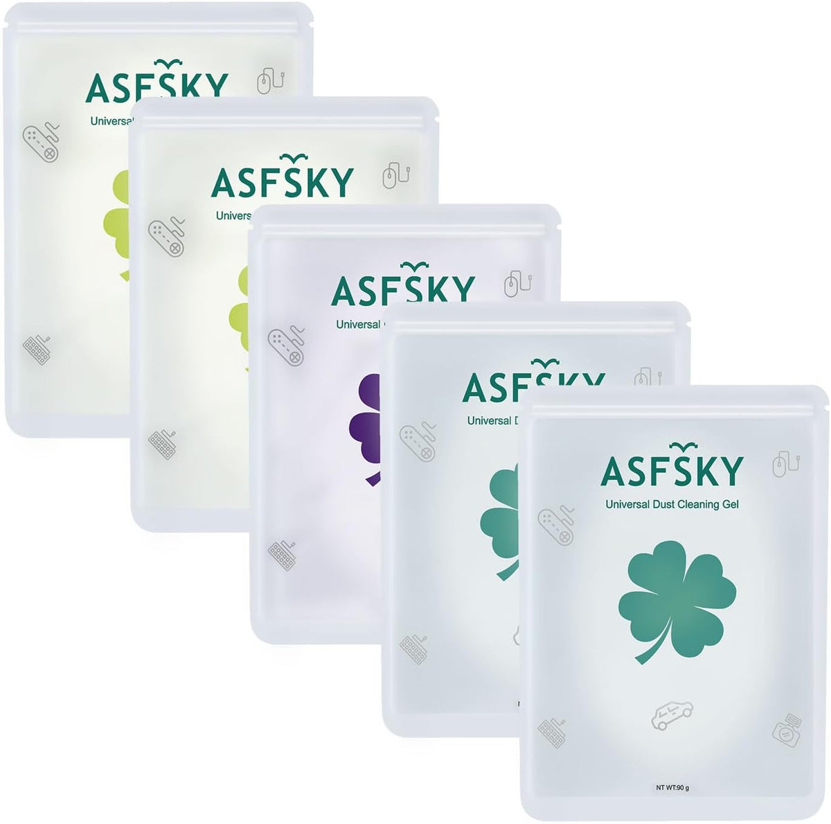 ASFSKY Car Cleaning Gel for Car Detailing Car Cleaning Gel Putty Reusable Keyboard Cleaner Gel Car Putty for Cleaning Dust Universal Cleaning Gel 5 Pack(Green)