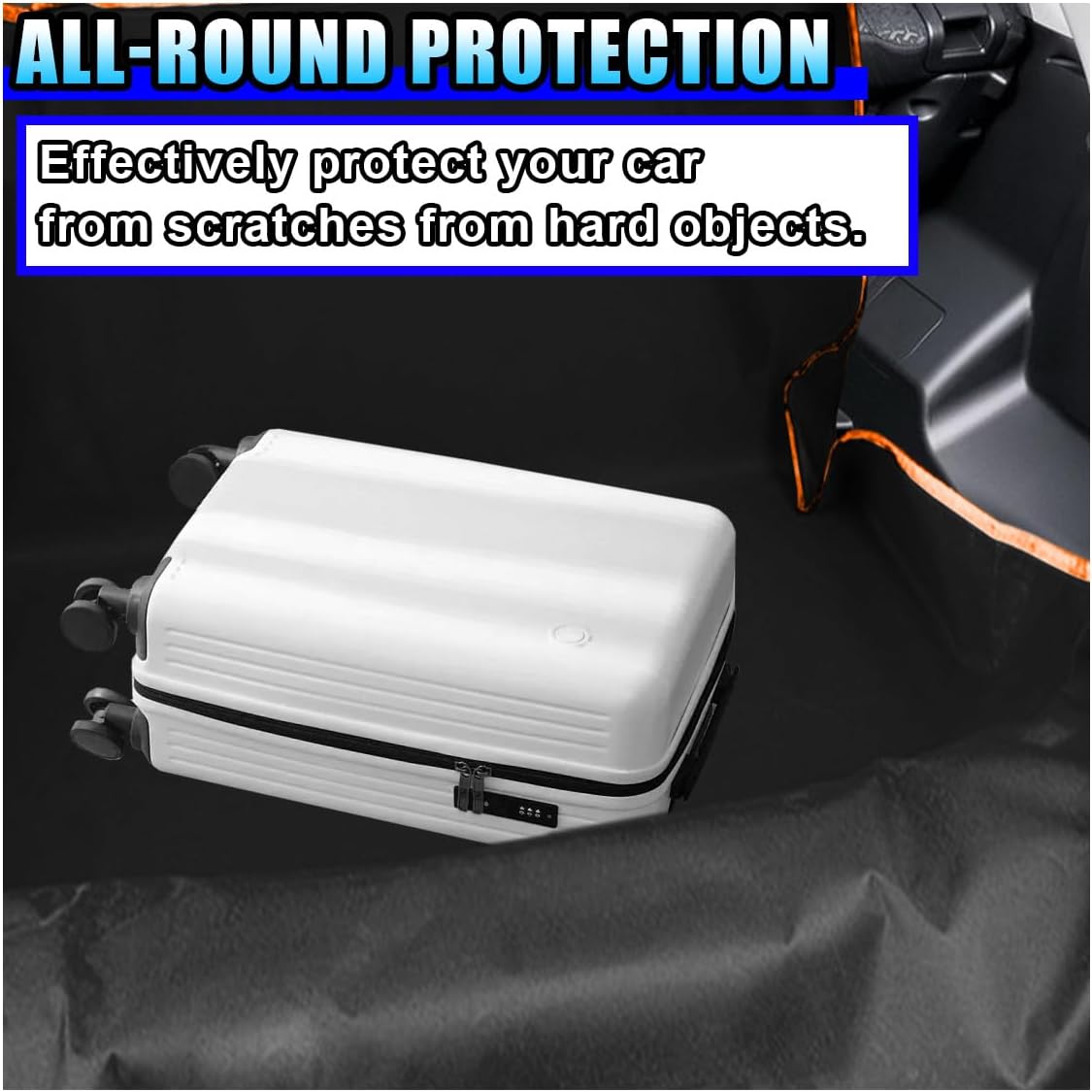 ZIMISI Car Cargo Liner for Dogs, Waterproof Non-Slip Dog Seat Mat, Anti-Scratch Rear Bumper Guard for Cars, Foldable Pet Cargo Cover, Universal Car Rear Trunk Accessories for Cars/SUVs/Trucks (Black)