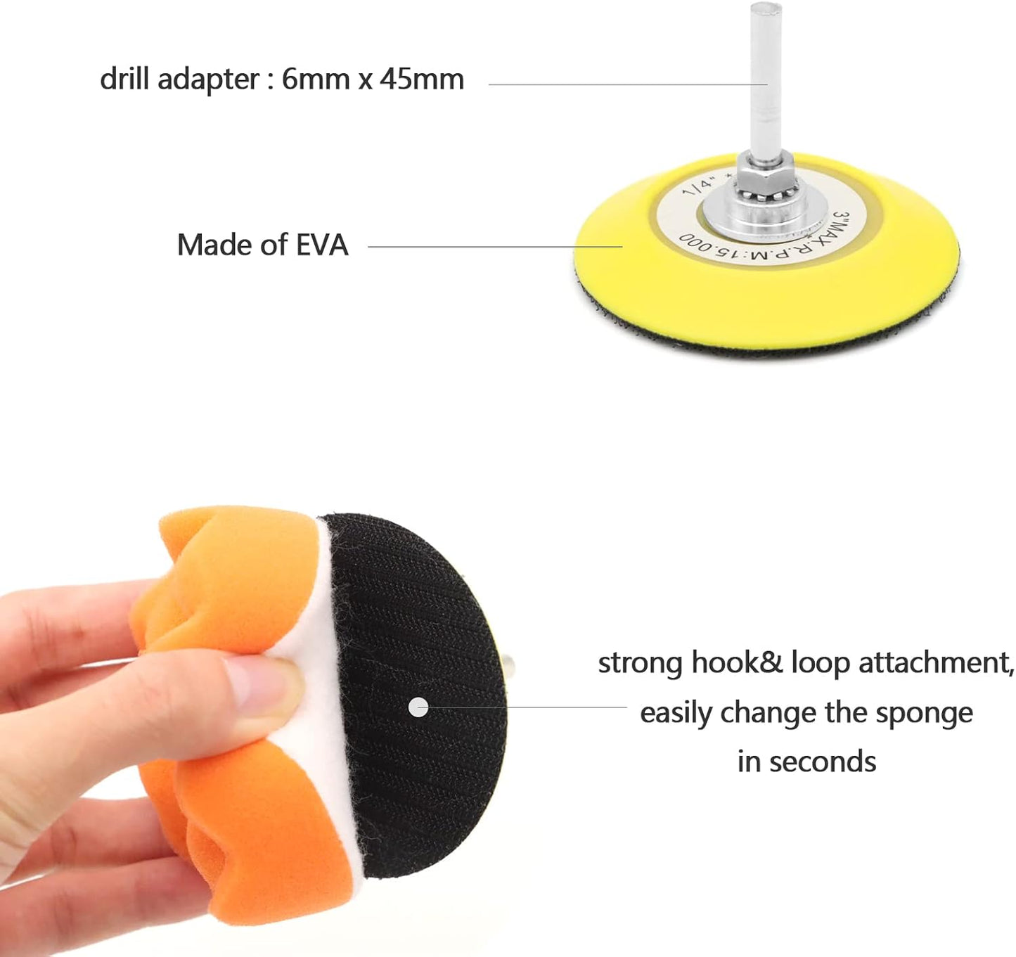 Car Headlight Restoration Kit, 3 Inch Car Polishing Sanding Discs with 1/4 Inch Shank Backing, Scouring Pads, Buffing Sponge, Soft Interface, Woolen Buffer, 41PCS