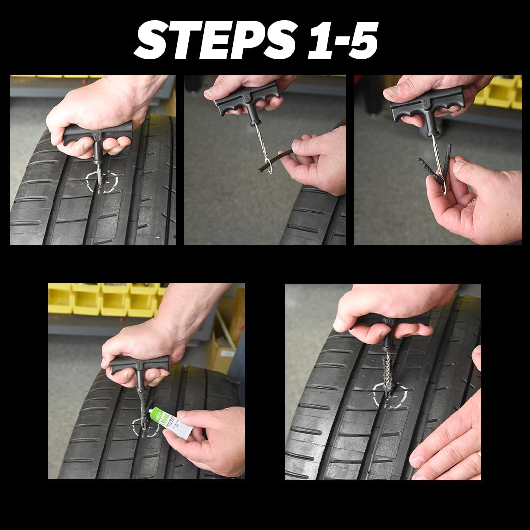 Slime 2040-A Tire Repair Plug Kit, Deluxe, Contains Strings, Tools and Glue, 11 Pieces