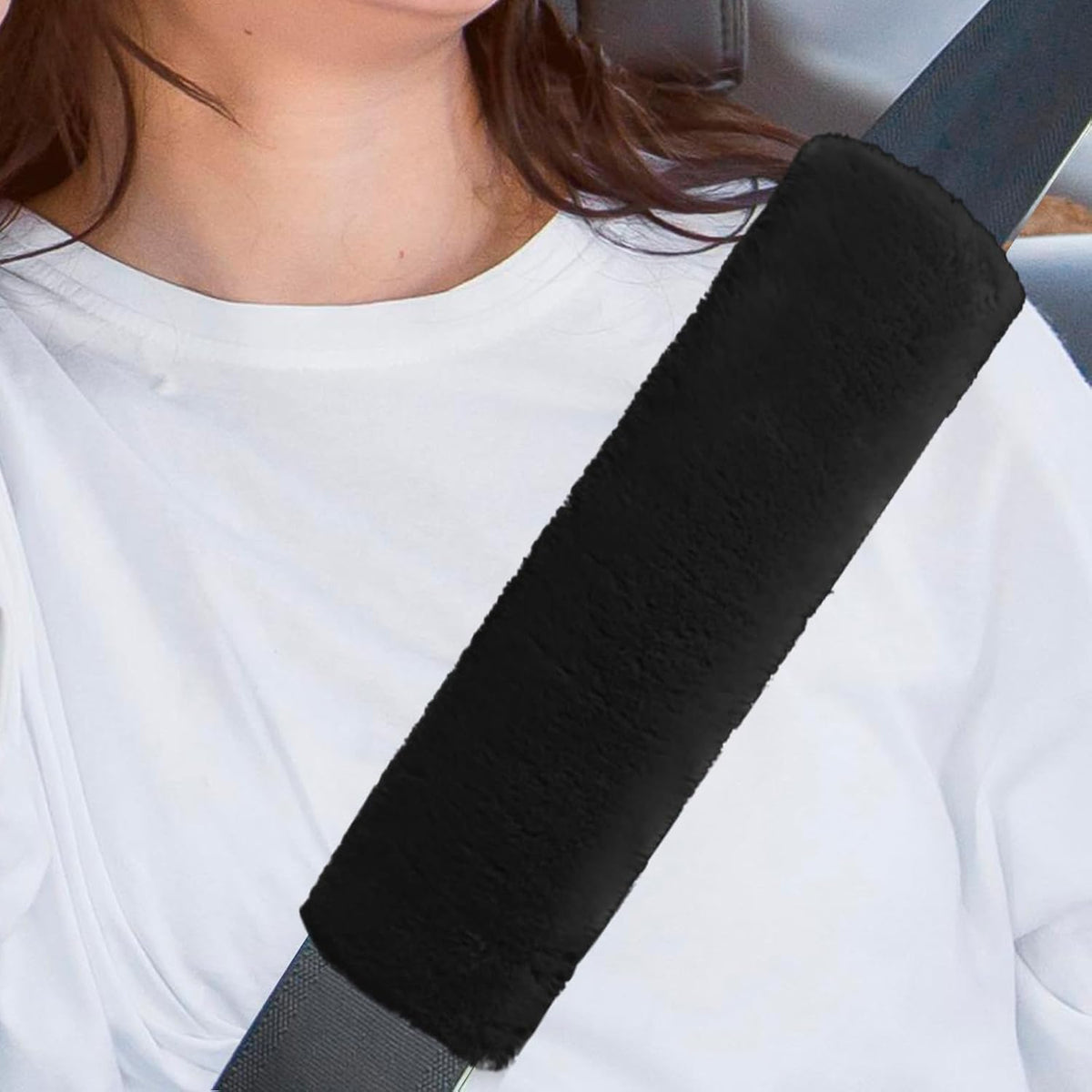 wuyaoyao 2PCS Car Seat Belt Pads Shoulder Cover, Soft Plush Auto Seat Belt Pad for Protecting Neck and Shoulder, Universal Car Shoulder Strap Cushion Protector for Adults Kids Women Men (Blue Gray)