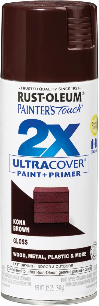 Rust-Oleum 334029 Painter's Touch 2X Ultra Cover Spray Paint, 12 oz, Gloss Clear - Colors B