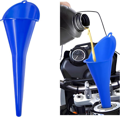 DXNQ Oil Funnel, Automotive Multi-Function Plastic Fuel Funnel with Long Neck, Universal Engine Oil Funnel for Filling Oils Gas Lubricants and Fluids, Car Accessories (Black)