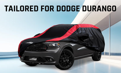 Car Cover Waterproof All Weather Protection with Red Stripe Design, Universal Fit Toyota Camry Solara, Ford Fusion, Kia Stinger Optima, Nissan Maxima, VW Passat, Subaru Legcy