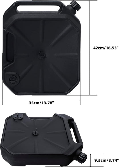 XFMT Oil Drain Pan 10 Quart Low Profile Oil Drain Container for Oil Change, Panel Groove Design, with Portable Handle & Sealing Caps, Universal Fit For Motorcycle Car ATV