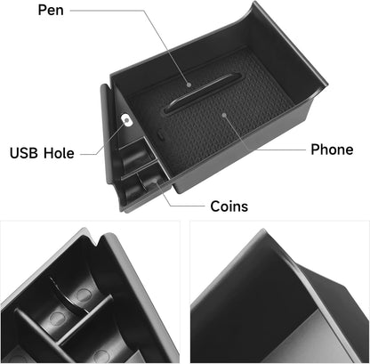 Glove Box Dividers Organizer Compatible with Toyota 2016-2020 2021 2022 2023 Tacoma Accessories Black ABS Material Center Console Organizer