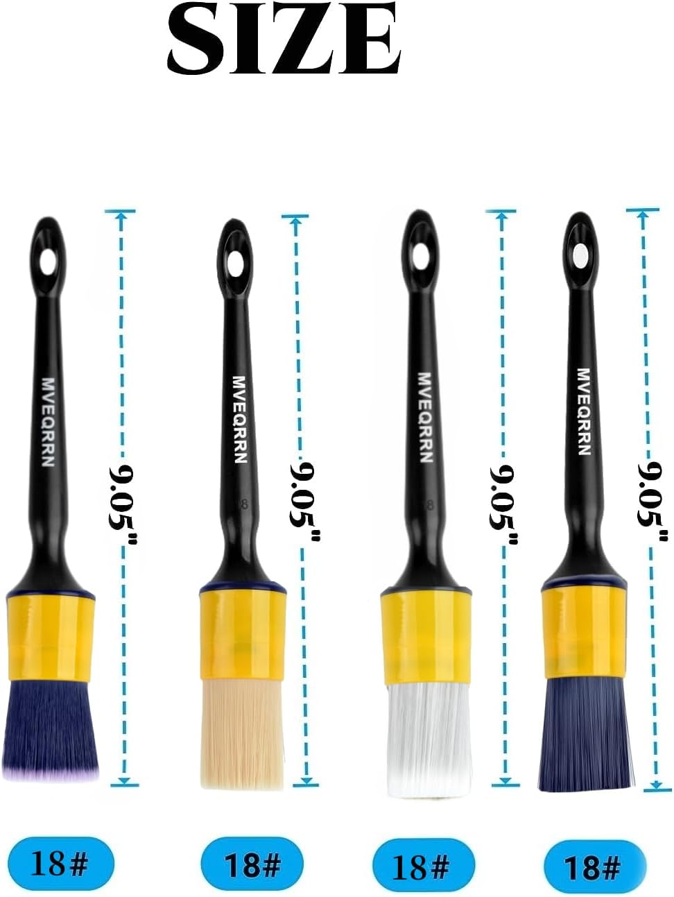 MVEQRRN 5pcs Car Detailing Brush Set, Boar Hair Car Detailing Brushes, Ultra Soft Scratch-Free Car Interior Detail Brush for Leather Seats,Detail Brushes Car Detailing for Interior Exterior.
