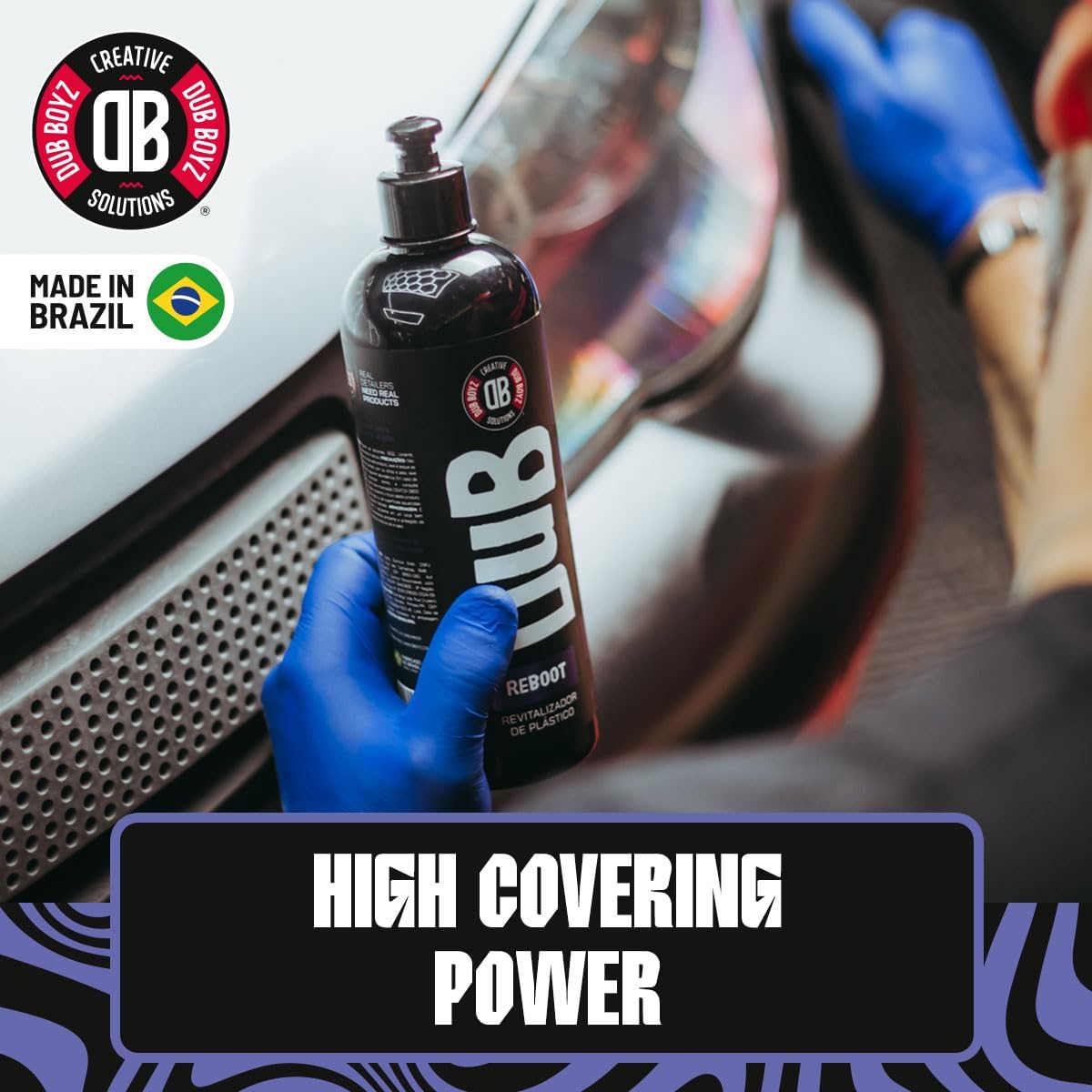 DUB BOYZ Reboot Trim & Plastic Restorer – 16 oz, Restores Faded Surfaces, UV Protection, Water-Resistant Finish, Easy Application for Exterior & Interior Use