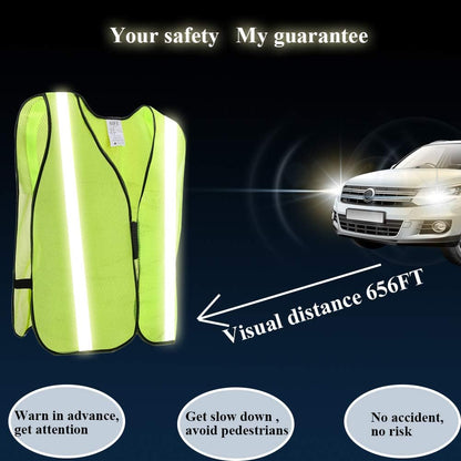 SIFE 10 Pack High Visibility Reflective Safety Vest,Made from Breathable and Neon Orange Mesh Fabric with Stretchable design,light weight for Man and Woman(Orange, 10 pack)
