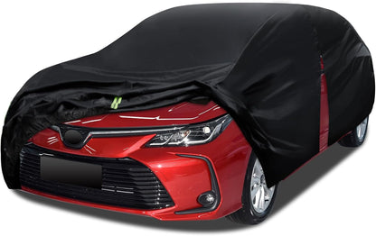 6 Layers Car Cover Waterproof All Weather for Automobiles, Size A3 with Zipper Cotton Fit for Toyota Camry, Honda Accord, Ford Mustang, Chevy Camaro/Malibu,Kia Optima/K5 (187-198 inch)