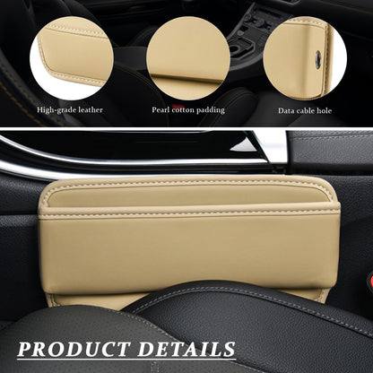 Kewucn Car Seat Gap Organizer, Adjustable Leather Front Seat Gap Filler Storage Box, Multifunctional Auto Console Side Pocket Organizer for Phone Glasses Key Card, Car Accessories (Black)