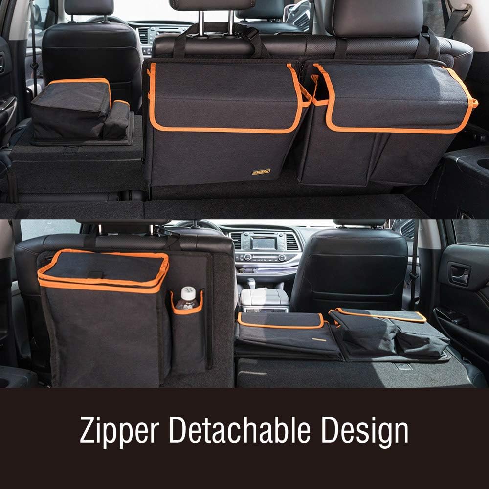 Deluxe Trunk and Backseat Organizer for Medium or Large Size SUVs & RVs, Detachable Storage Modules with Built-in Cooler, Patent Pending
