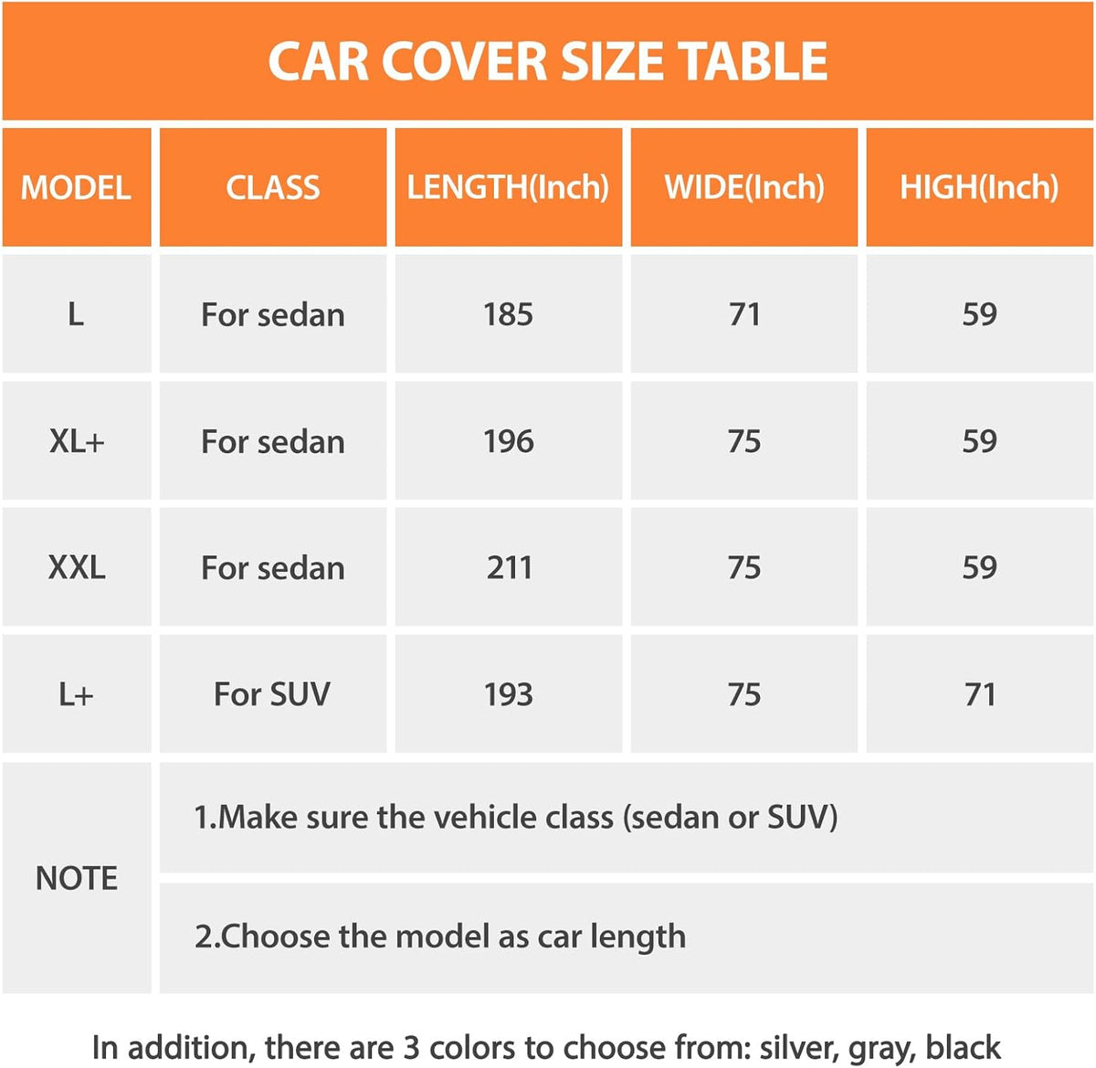 6 Layers Car Cover Waterproof All Weather Car Cover Waterproof All Weather, Outdoor Full Exterior Cover Rain Sun UV Snowproof Protection with Zipper Cotton for SUV (185-190inch)