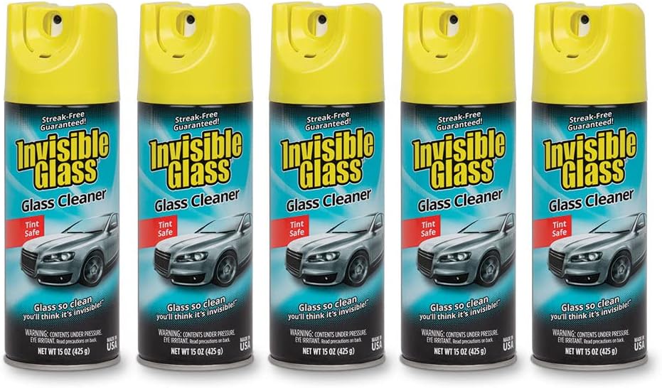 Invisible Glass 91163 Premium Aerosol Glass Cleaner Spray for Car Windshields and Windows, Automotive and Home Window Cleaner, Streak-Free, Ammonia-Free, Tint-Safe – 15 oz