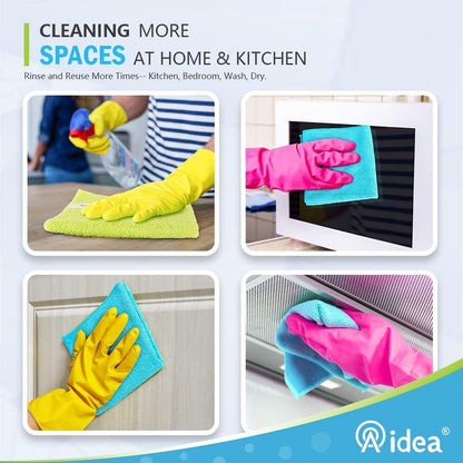AIDEA Microfiber Cleaning Cloth-12PK, Soft Microfiber Towels for Cars, Absorbent Cleaning Rags, Lint-Free Streak-Free Wash Cloths for House, Kitchen, Window(12in.x12in), Black