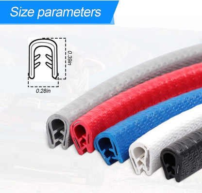 XINLIYA Car Door Edge Guards, 16Ft Universal Rubber Seal Protector U Shape Edge Trim Car Door Edge Protection for Most Car, Aluminum Boat Edge Guards (Red)
