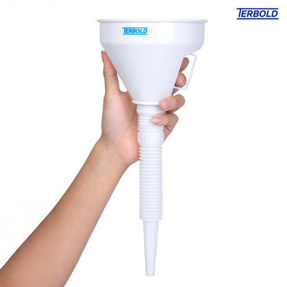 Automotive Flex Funnel with Hose | Wide Mouth Flexible Oil Funnel for Automotive Use - Gas, Transmission Fluid, Car Fuel, Oil Change (Blue)