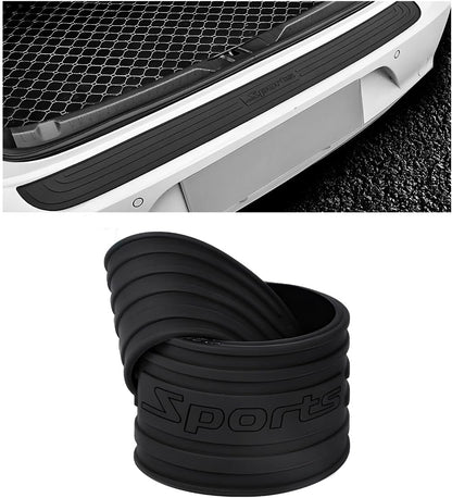 Car Rear Bumper Protector Guard, Anti-Scratch Auto Trunk Door Entry Protection Strip, Non-Slip Rubber Bumper Protective Cover Guard for Most Cars Trucks SUVs (Black, 41")