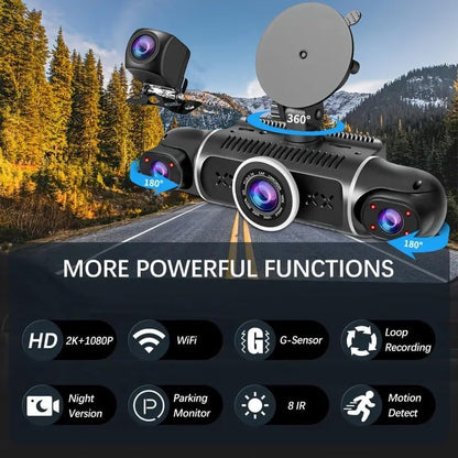 1080P Dual Dash Camera for Car Front and Inside Dashcam Car Security Video Recorder,170°Wide Angle Vehicle Cam,WDR,G-Sensor,2’’ IPS Screen,Loop Recording,Night Vision (Dual Dash Cam Without Card)
