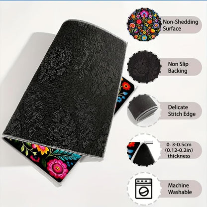 Universal Car Trunk Mat 29" x 39",Purple Colorful Flowers All Weather Trunk Protection Cargo Liner, Durable Cargo Mat Rear Trunk Liner,Stylish Vehicle Interior Accessories Suitable for Most Car Models
