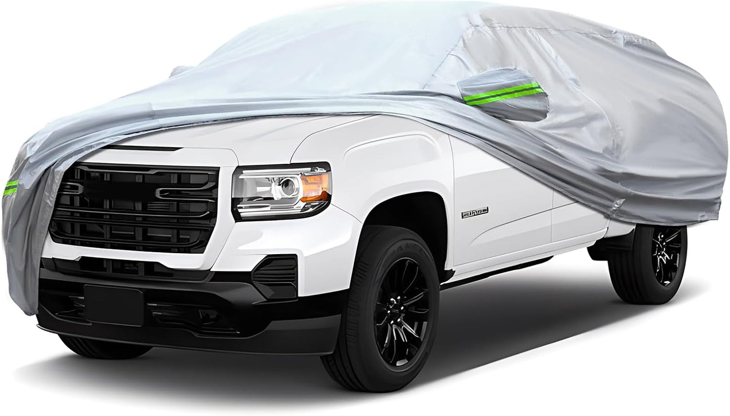 Full Car Cover Universal 6 Layers Outdoor Thicked All Weather Cover, Sunshield, Waterproof, Snow Proof, UV Proof, Scratch Proof, Bird Droppings, 6 Reflective Strips, Fits Sedans up 178"-189"