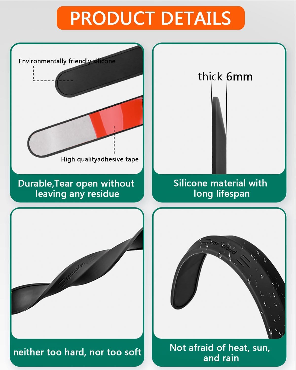 muekzu Silicone Car Door Edge Guard Trim Molding Crash Scratch Protector Scratch Guard for Car,Sedans,Truck,SUV 4PCS (Black)